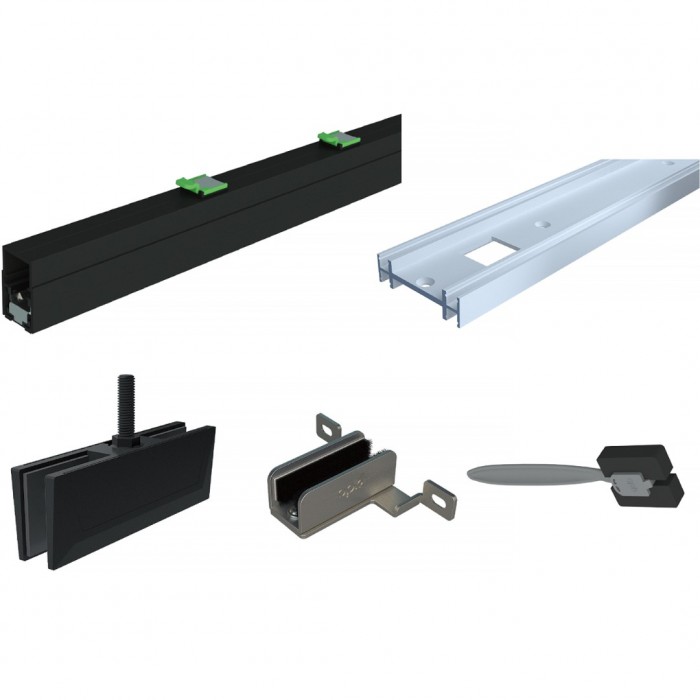 Σύστημα Ολίσθησης Ηλεκτρομαγνητικό για Χωνευτή Γυάλινη Πόρτα ≥730mm Πλάτος και 100kg Βάρος Πόρτας για Γυαλί 8-10mm Πάχος E-Space Χωνευτή Γυάλινη