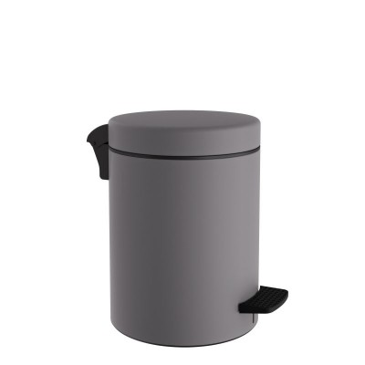 Χαρτοδοχείο 5 Lit, Soft Close - Matt Concrete Grey, Pam & Co, Ø20 x H28 (cm), 05-096-163