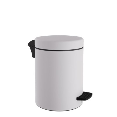 Χαρτοδοχείο 5 Lit, Soft Close - Matt White, Pam & Co, Ø20 x H28 (cm), 05-096-003