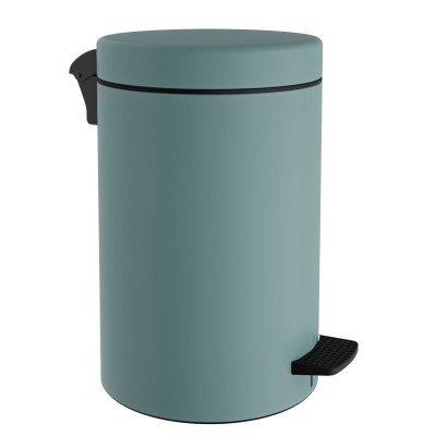Χαρτοδοχείο 12 Lit, Soft Close - Matt Turquoise, Pam & Co, Ø25 x H40 (cm), 12-090-913
