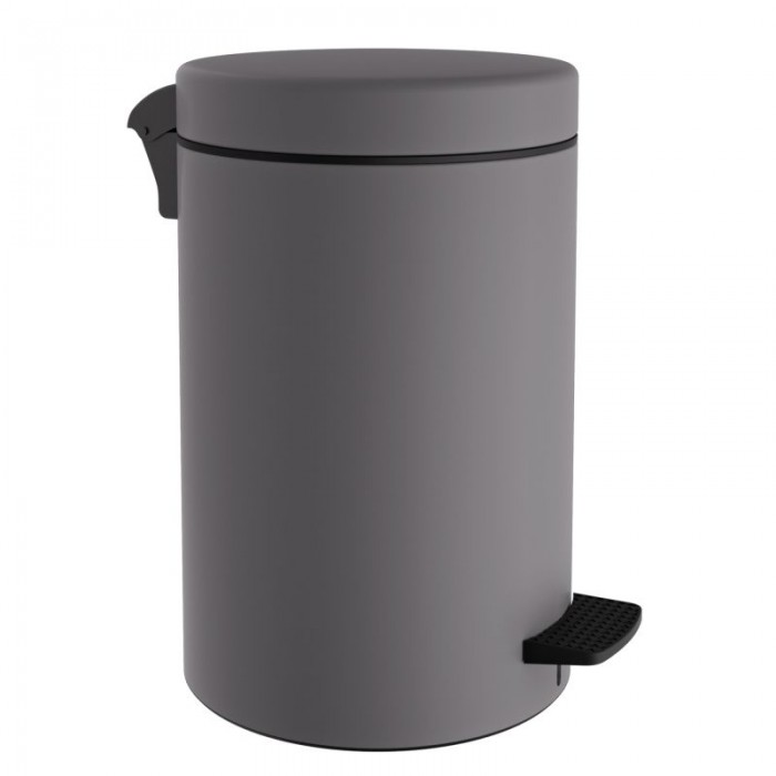 Χαρτοδοχείο 12 Lit, Soft Close - Matt Concrete Grey, Pam & Co, Ø25 x H40 (cm), 12-090-163