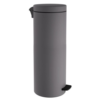 Χαρτοδοχείο 30 Lit, Soft Close - Matt Concrete Grey, Pam & Co, Ø25 x H65 (cm), 2565-163