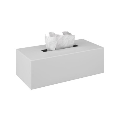 Επικαθήμενη / Επιτοίχια Θήκη Χαρτομάντηλων - Matt White, Pam & Co, W25 x D13 x H7,5 (cm), 120-033