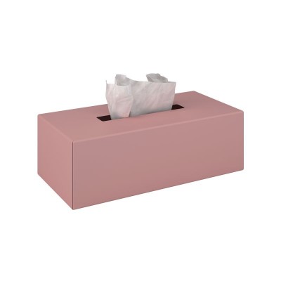 Επικαθήμενη / Επιτοίχια Θήκη Χαρτομάντηλων - Matt Pink, Pam & Co, W25 x D13 x H7,5 (cm), 120-303
