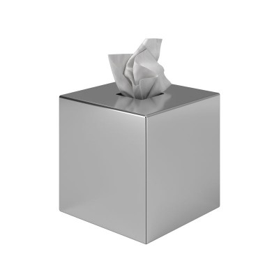 Θήκη Χαρτομάντηλων Κύβος - Inox, Pam & Co, W13 x D13 x H13 (cm), 124-001