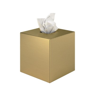 Θήκη Χαρτομάντηλων Κύβος - Brushed Gold, Pam & Co, W13 x D13 x H13 (cm), 124-023
