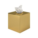 Θήκη Χαρτομάντηλων Κύβος - Gold, Pam & Co, W13 x D13 x H13 (cm), 124-024