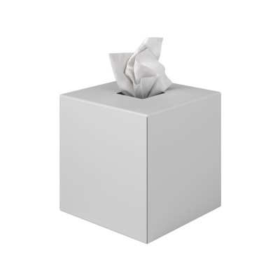 Θήκη Χαρτομάντηλων Κύβος - Matt White, Pam & Co, W13 x D13 x H13 (cm), 124-033