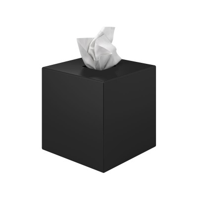 Θήκη Χαρτομάντηλων Κύβος - Matt Black, Pam & Co, W13 x D13 x H13 (cm), 124-403