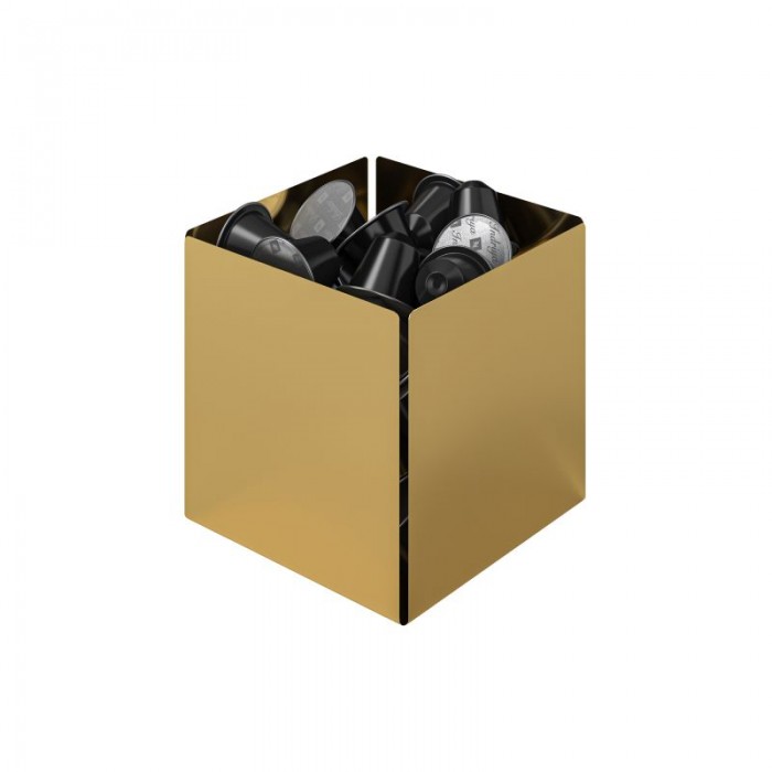 Θήκη για Κάψουλες - Gold, Pam & Co, W13 x D13 x H13 (cm), 116-024