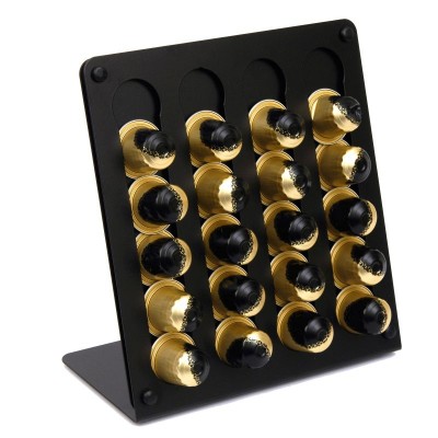 Βάση για Κάψουλες Nespresso (20 slots) - Matt Black, Pam & Co, W21 x D21 x H10 (cm), sd100-403