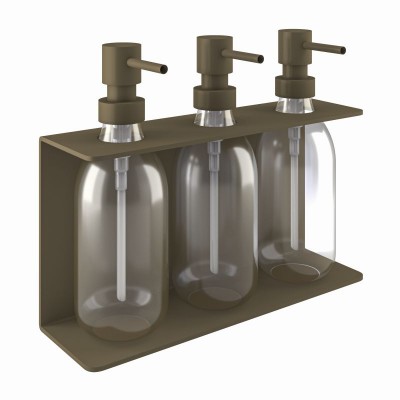 Επιτοίχια Dispenser (3 x 300ml) - Matt Light Bronze, Pam & Co, W25 x D7.5 x H20 (cm), 251375-963