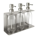 Επιτοίχια Dispenser (3 x 300ml) - Matt Inox, Pam & Co, W25 x D7.5 x H20 (cm), 251375-011