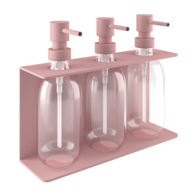 Επιτοίχια Dispenser (3 x 300ml) - Matt Pink, Pam & Co, W25 x D7.5 x H20 (cm), 251375-303