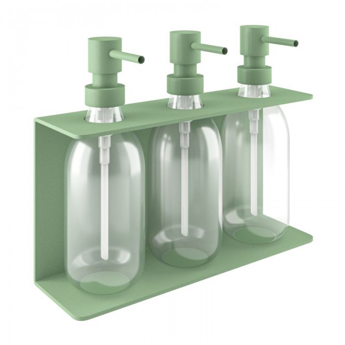 Επιτοίχια Dispenser (3 x 300ml) - Matt Mint, Pam & Co, W25 x D7.5 x H20 (cm), 251375-903