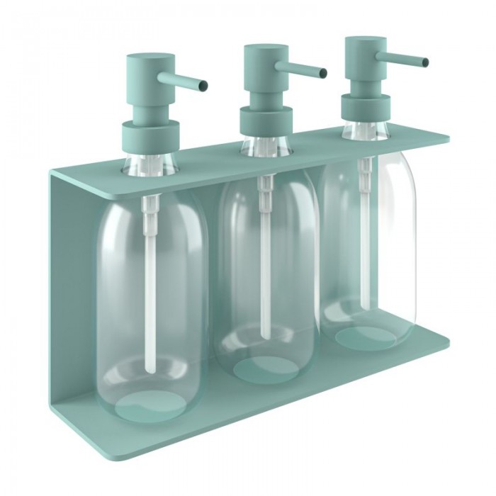 Επιτοίχια Dispenser (3 x 300ml) - Matt Turquoise, Pam & Co, W25 x D7.5 x H20 (cm), 251375-913