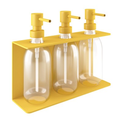 Επιτοίχια Dispenser (3 x 300ml) - Matt Yellow, Pam & Co, W25 x D7.5 x H20 (cm), 251375-603