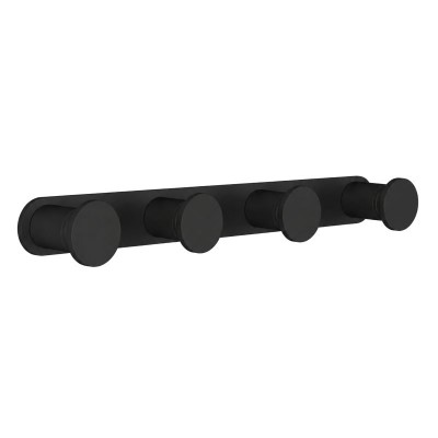 Άγκιστρο Τετραπλό - Matt Black, Pam & Co, W24 x D3,5 x H2,5 (cm), 72-403