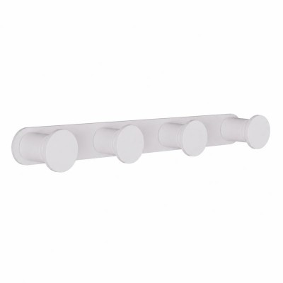 Άγκιστρο Τετραπλό - Matt White, Pam & Co, W24 x D3,5 x H2,5 (cm), 72-033