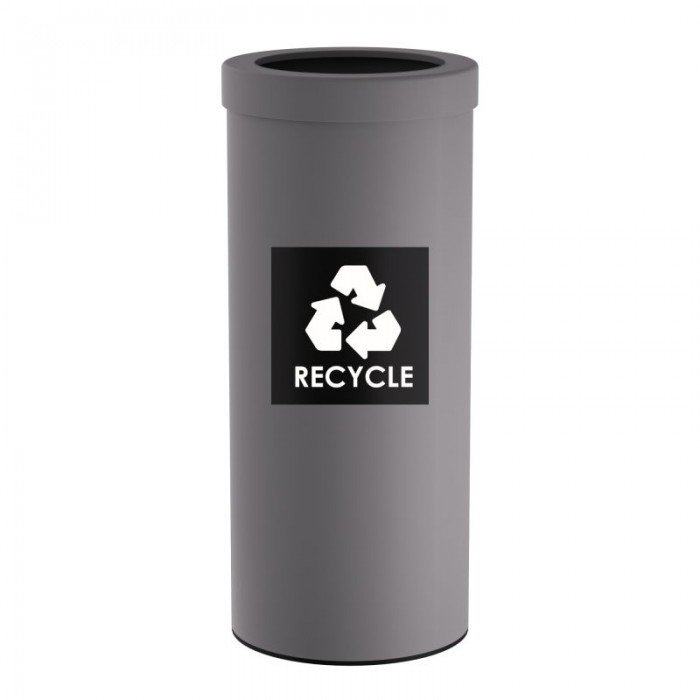 Κάδος Ανακύκλωσης 30 Lit, No Inner Bucket - Matt Concrete Grey, Pam & Co, Ø25 x H60 (cm), 382560-163