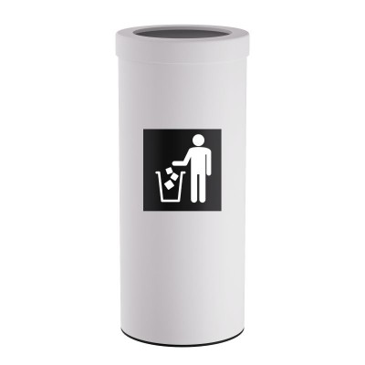 Κάδος Απορριμμάτων 30 Lit, No Inner Bucket - Matt White, Pam & Co, Ø25 x H60 (cm), 392560-033