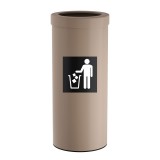 Κάδος Απορριμμάτων 30 Lit, No Inner Bucket - Matt Beige, Pam & Co, Ø25 x H60 (cm), 392560-103