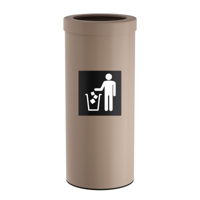 Κάδος Απορριμμάτων 30 Lit, No Inner Bucket - Matt Beige, Pam & Co, Ø25 x H60 (cm), 392560-103