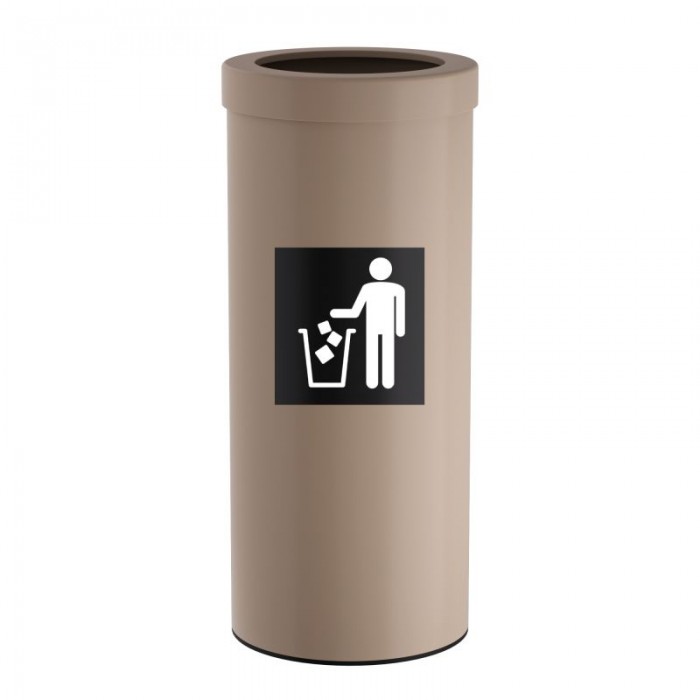 Κάδος Απορριμμάτων 30 Lit, No Inner Bucket - Matt Beige, Pam & Co, Ø25 x H60 (cm), 392560-103