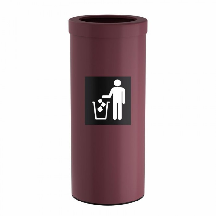 Κάδος Απορριμμάτων 30 Lit, No Inner Bucket - Matt Bordeaux, Pam & Co, Ø25 x H60 (cm), 392560-153