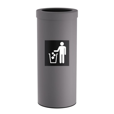 Κάδος Απορριμμάτων 30 Lit, No Inner Bucket - Matt Concrete Grey, Pam & Co, Ø25 x H60 (cm), 392560-163