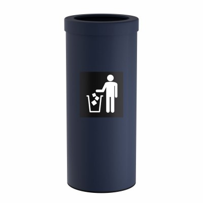 Κάδος Απορριμμάτων 30 Lit, No Inner Bucket - Matt Navy Blue, Pam & Co, Ø25 x H60 (cm), 392560-203