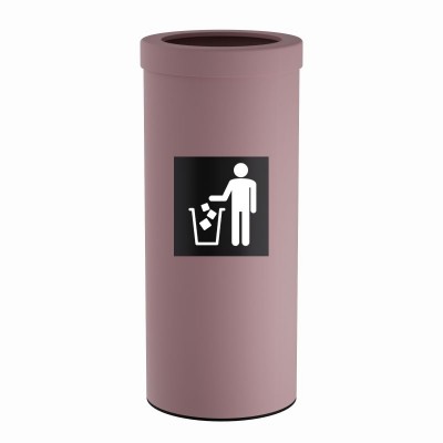 Κάδος Απορριμμάτων 30 Lit, No Inner Bucket - Matt Pink, Pam & Co, Ø25 x H60 (cm), 392560-303