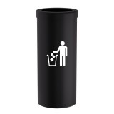Κάδος Απορριμμάτων 30 Lit, No Inner Bucket - Matt Black, Pam & Co, Ø25 x H60 (cm), 392560-403
