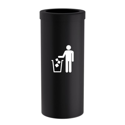 Κάδος Απορριμμάτων 30 Lit, No Inner Bucket - Matt Black, Pam & Co, Ø25 x H60 (cm), 392560-403