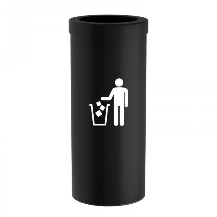 Κάδος Απορριμμάτων 30 Lit, No Inner Bucket - Matt Black, Pam & Co, Ø25 x H60 (cm), 392560-403
