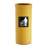 Κάδος Απορριμμάτων 30 Lit, No Inner Bucket - Matt Yellow, Pam & Co, Ø25 x H60 (cm), 392560-603