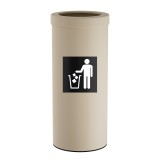 Κάδος Απορριμμάτων 30 Lit, No Inner Bucket - Matt Ivory, Pam & Co, Ø25 x H60 (cm), 392560-703