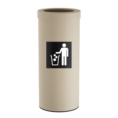 Κάδος Απορριμμάτων 30 Lit, No Inner Bucket - Matt Ivory, Pam & Co, Ø25 x H60 (cm), 392560-703