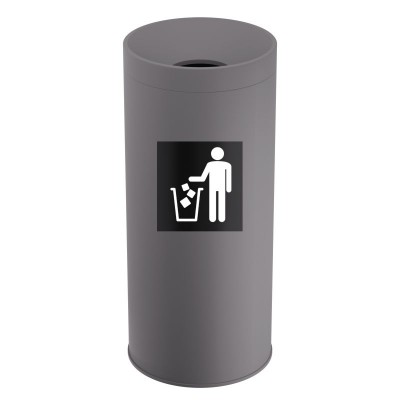 Κάδος Απορριμμάτων 65 Lit, No Inner Bucket - Matt Concrete Grey, Pam & Co, Ø34 x H70 (cm), 693470-163