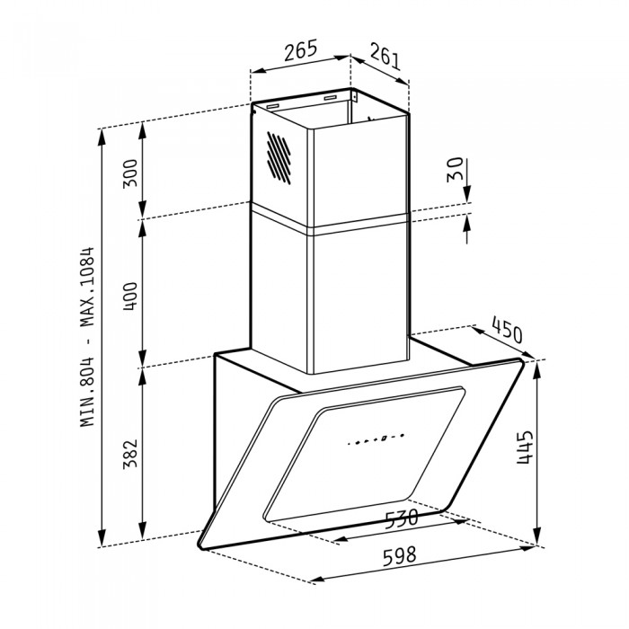 Απορροφητήρας Pyramis Fiero Μαύρος Premium 60cm - 065023101