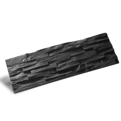 Πάνελ Επένδυσης Τοίχου Κατασκευασμένο εν Μέρει από Ανακυκλωμένα Υλικά 574x187x25mm Rebel of Styles 3D UltraLight Benevento Black 540-001 6 Τεμ./Συσκευασία