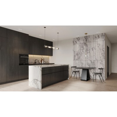 Πάνελ Επένδυσης Τοίχου από Διογκωμένη Πολυστερίνη (EPS) Υψηλής Πυκνότητας και Ακρυλική Σκληρή Επικάλυψη 1160x500x20mm Rebel of Styles 3D Hybrid Foam Linari Round Marble White 540-005 2 Τεμ./Συσκευασία