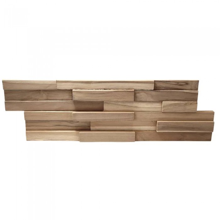 Πάνελ Επένδυσης Τοίχου από 100% Φυσικό Ξύλο TEAK 495x180x20mm Rebel of Styles 3D Teak Firenze 540-006 1 Τεμ./Συσκευασία