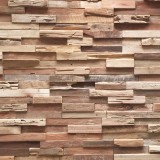 Πάνελ Επένδυσης Τοίχου από 100% Φυσικό Ξύλο TEAK 495x180x20mm Rebel of Styles 3D Teak Colorado 540-007 1 Τεμ./Συσκευασία