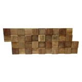 Πάνελ Επένδυσης Τοίχου από 100% Φυσικό Ξύλο TEAK 495x180x20mm Rebel of Styles 3D Teak Square 540-008 1 Τεμ./Συσκευασία