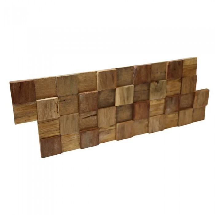 Πάνελ Επένδυσης Τοίχου από 100% Φυσικό Ξύλο TEAK 495x180x20mm Rebel of Styles 3D Teak Square 540-008 1 Τεμ./Συσκευασία