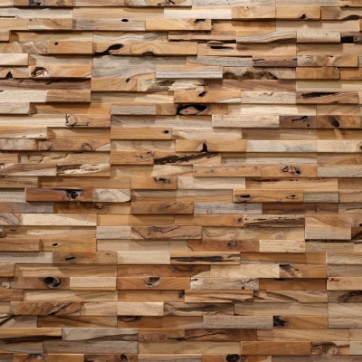 Πάνελ Επένδυσης Τοίχου από 100% Φυσικό Ξύλο TEAK 495x180x20mm Rebel of Styles 3D Teak Bologna 540-011 1 Τεμ./Συσκευασία