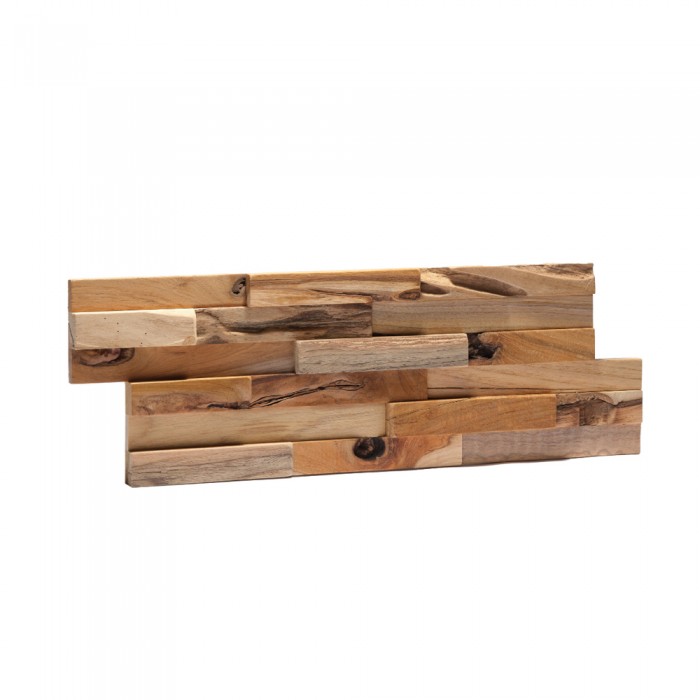 Πάνελ Επένδυσης Τοίχου από 100% Φυσικό Ξύλο TEAK 495x180x20mm Rebel of Styles 3D Teak Bologna 540-011 1 Τεμ./Συσκευασία