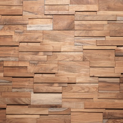 Πάνελ Επένδυσης Τοίχου από 100% Φυσικό Ξύλο TEAK 495x180x20mm Rebel of Styles 3D Teak Ferrano 540-016 1 Τεμ./Συσκευασία