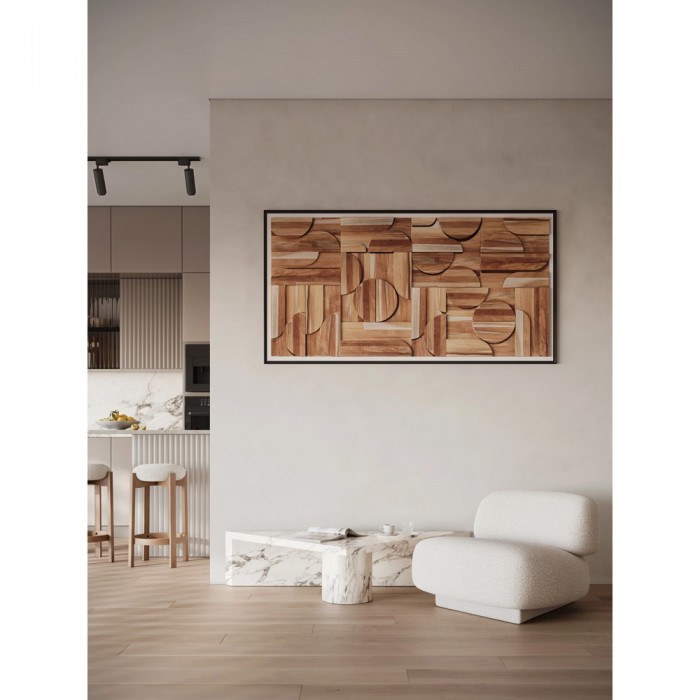 Πάνελ Επένδυσης Τοίχου από 100% Φυσικό Ξύλο TEAK 400x200x20mm Rebel of Styles 3D Teak Deco Curved 540-018 4 Τεμ./Συσκευασία